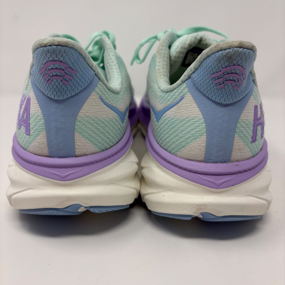 Hoka Clifton 9 Womens Size 10 Blue Green Purple Athletic Running Shoes Sneakers - Picture 7 of 8